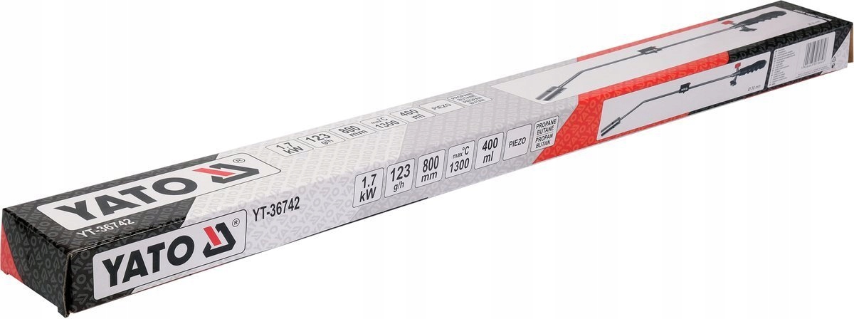 YATO WYPALARKA OPALARKA PALNIK LIŚCI CHWASTÓW 800mm ZAPLANIK PIEZO + 2xGAZ