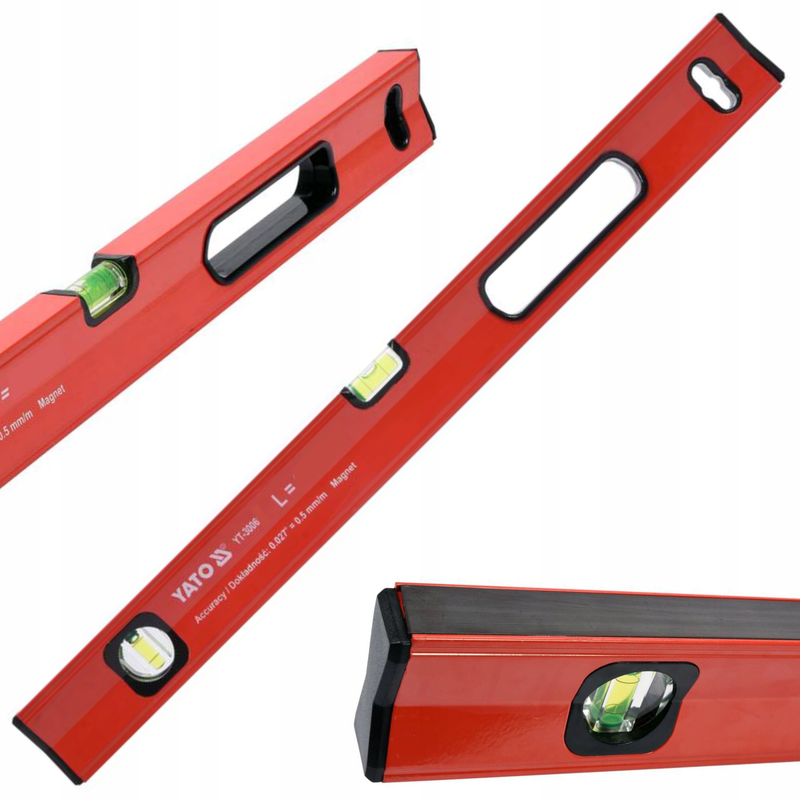 YATO POZIOMNICA ALUMINIOWA MAGNETYCZNA Z MAGNESEM 400MM 2 LIBELLE 1 UCHWYT