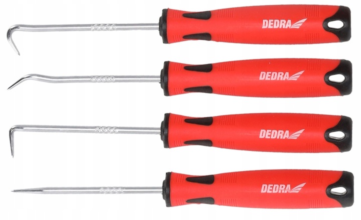 DEDRA HAKI Z RĘKOJEŚCIĄ ZE STALI I CHROMU ZESTAW 9 SZTUK DŁUGOŚĆ 160-240 MM