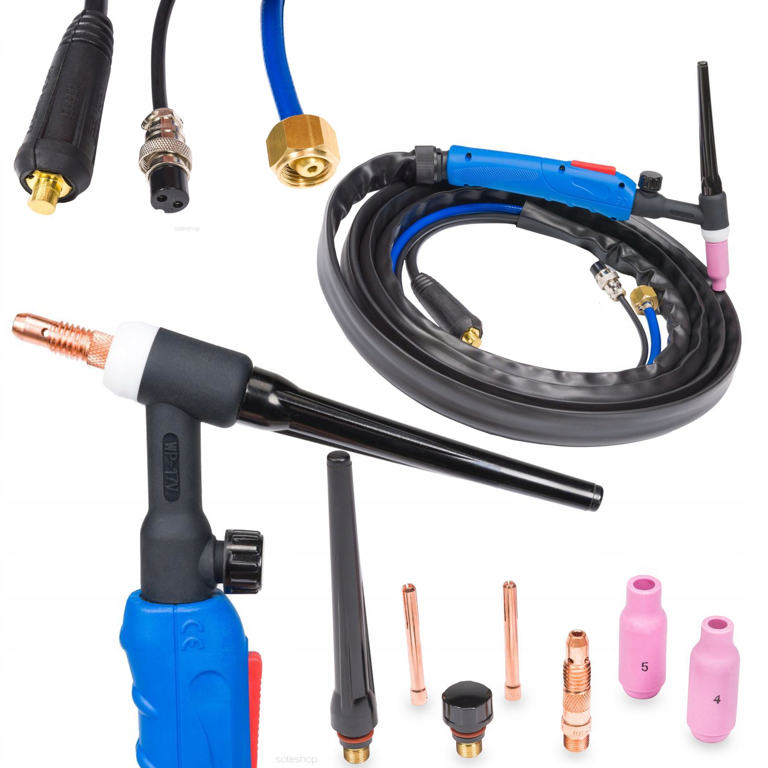 POWERMAT PRZEWÓD SPAWALNICZY 4M UCHWYT TIG LIFT KONEKTOR 35/50 TIG-17V-35