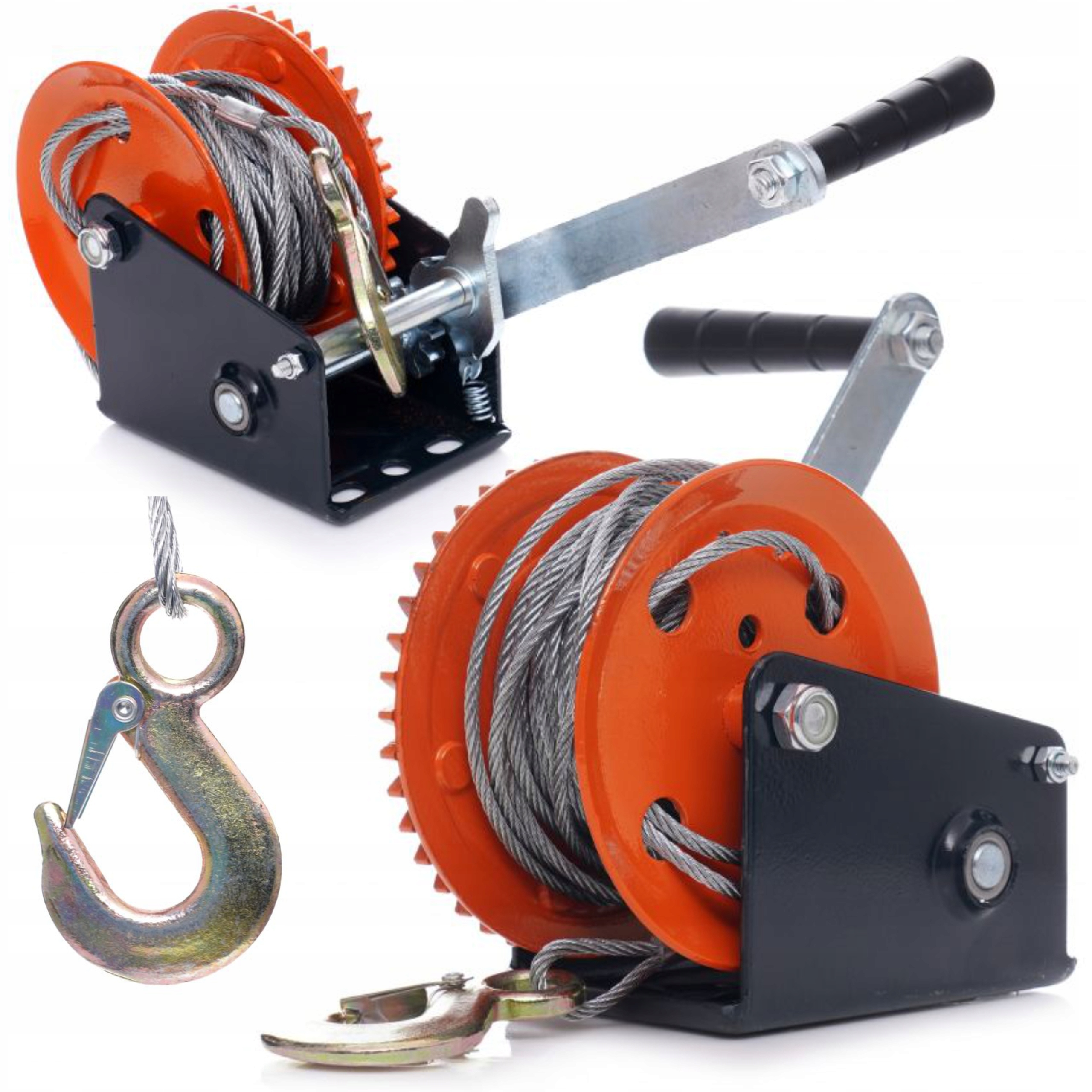 KRAFT&DELE WCIĄGARKA WYCIĄGARKA KORBOWA LINOWA Z HAKIEM 3500Ibs 10m KD1313