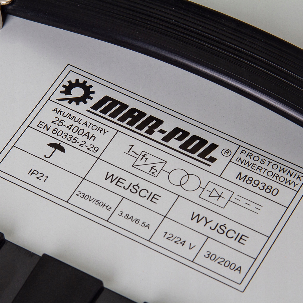 PROSTOWNIK INWERTOROWY 12V 24V ROZRUCH ŁADOWANIE AKUMULATORÓW 200A M89380