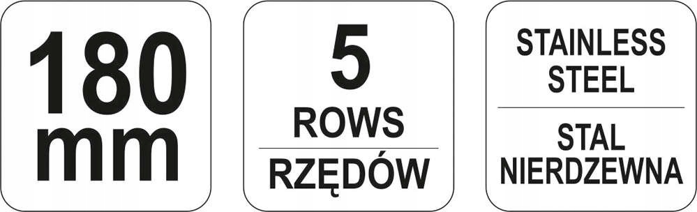 YATO SZCZOTKA DRUCIANA DRUT NIERDZEWNY 5 RZĘDOWA ZE SKROBAKIEM YT-6340