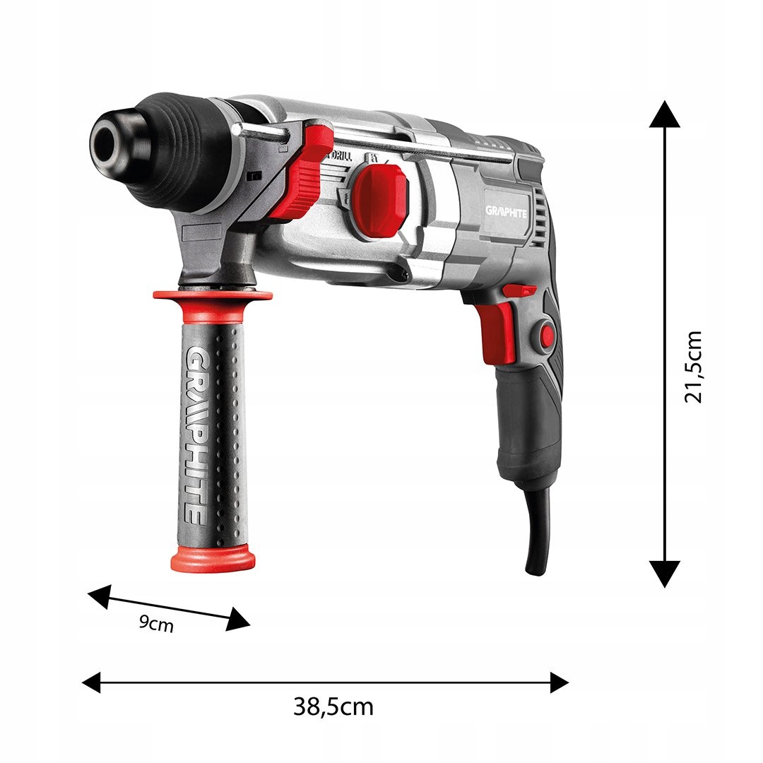 GRAPHITE MŁOTOWIERTARKA WIERTARKA MŁOT UDAROWY SDS+ 800W 2,8J 58G538 WALIZK