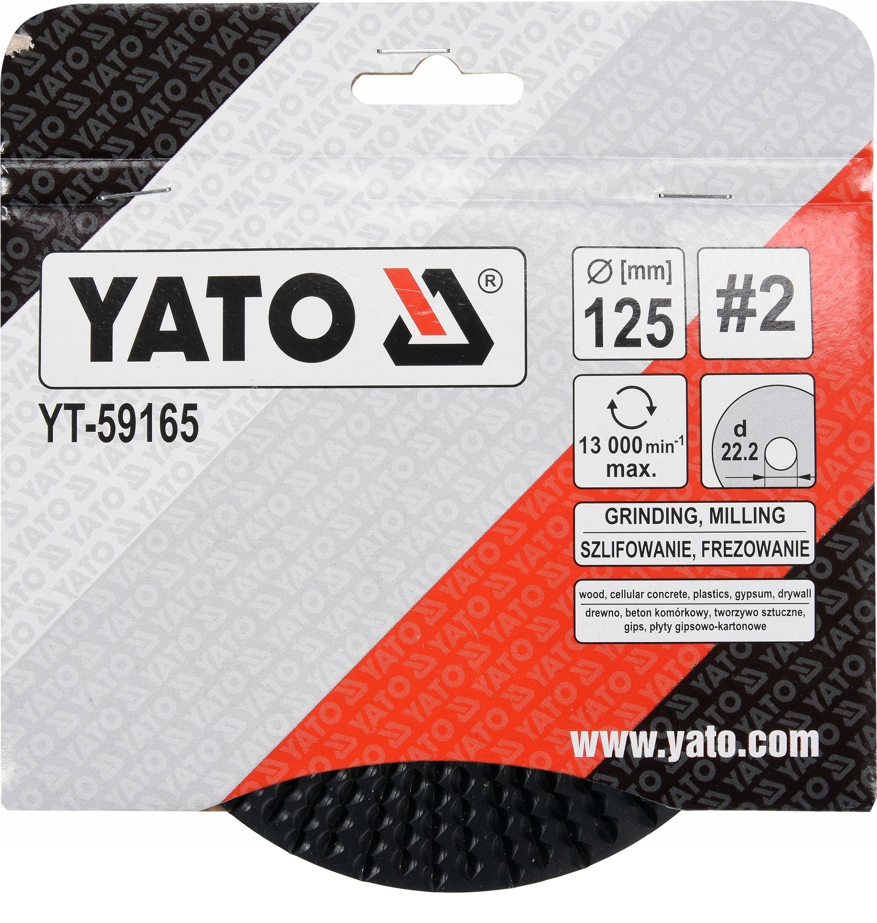YATO YT-59165 TARNIK SKOŚNY DO DREWNA 125MM NR2 FREZOWANIE SZLIFOWANIE