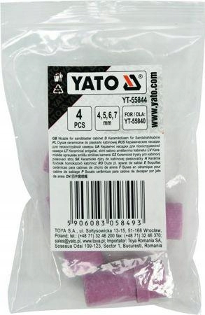 YATO ZESTAW 4 DYSZ DO PIASKARKI PNEUMATYCZNEJ 4MM 5MM 6MM 7MM YT-55840