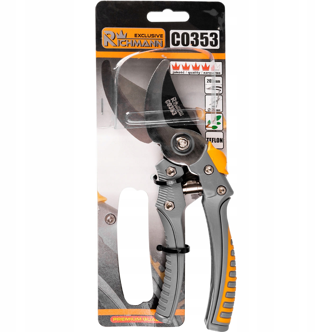 RICHMANN SEKATOR OGRODNICZY KOWADEŁKOWY ALU/GUMA, TEFLON, SK-5, 205MM C0353