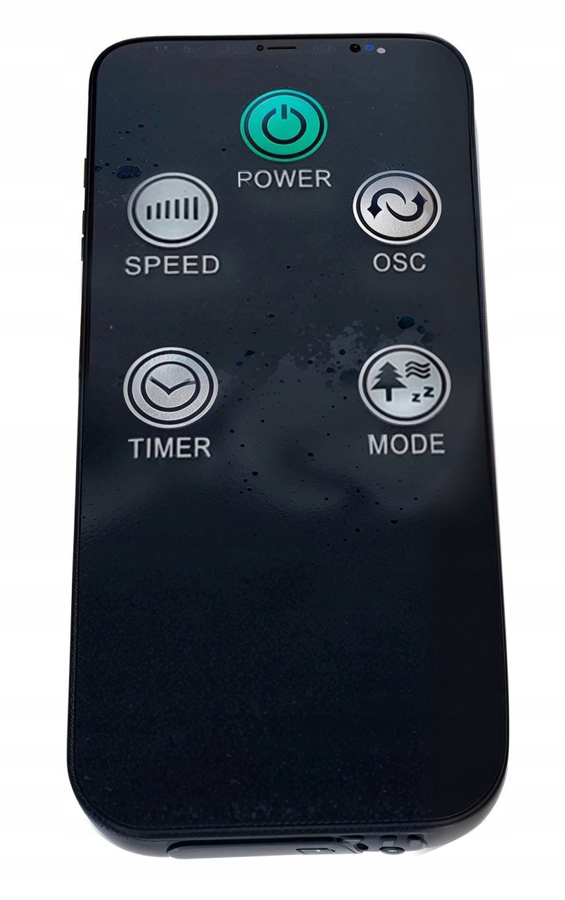 WENTYLATOR KOLUMNOWY STOJĄCY PODŁOGOWY WIATRAK CZARNY BLACK 100W + PILOT