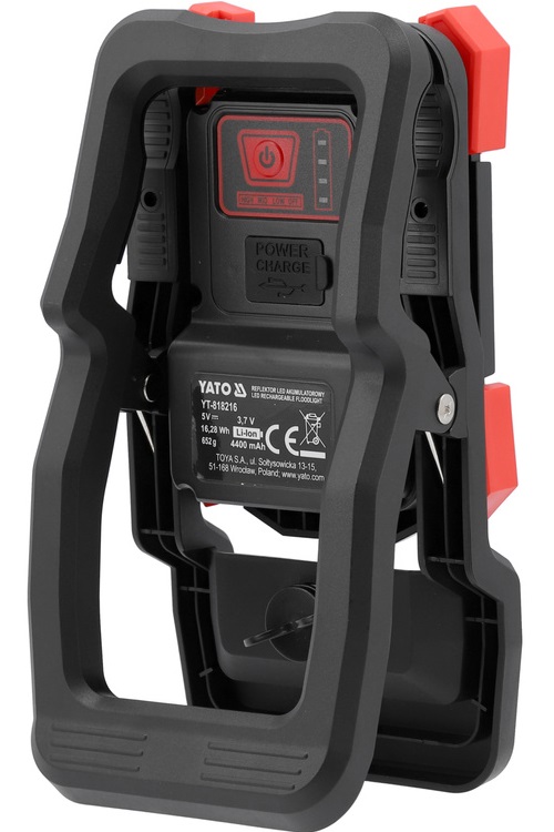 YATO REFLEKTOR PRZENOŚNY AKUMULATOROWY COBLED 20W 2000lm Z ZACISKIEM 818216