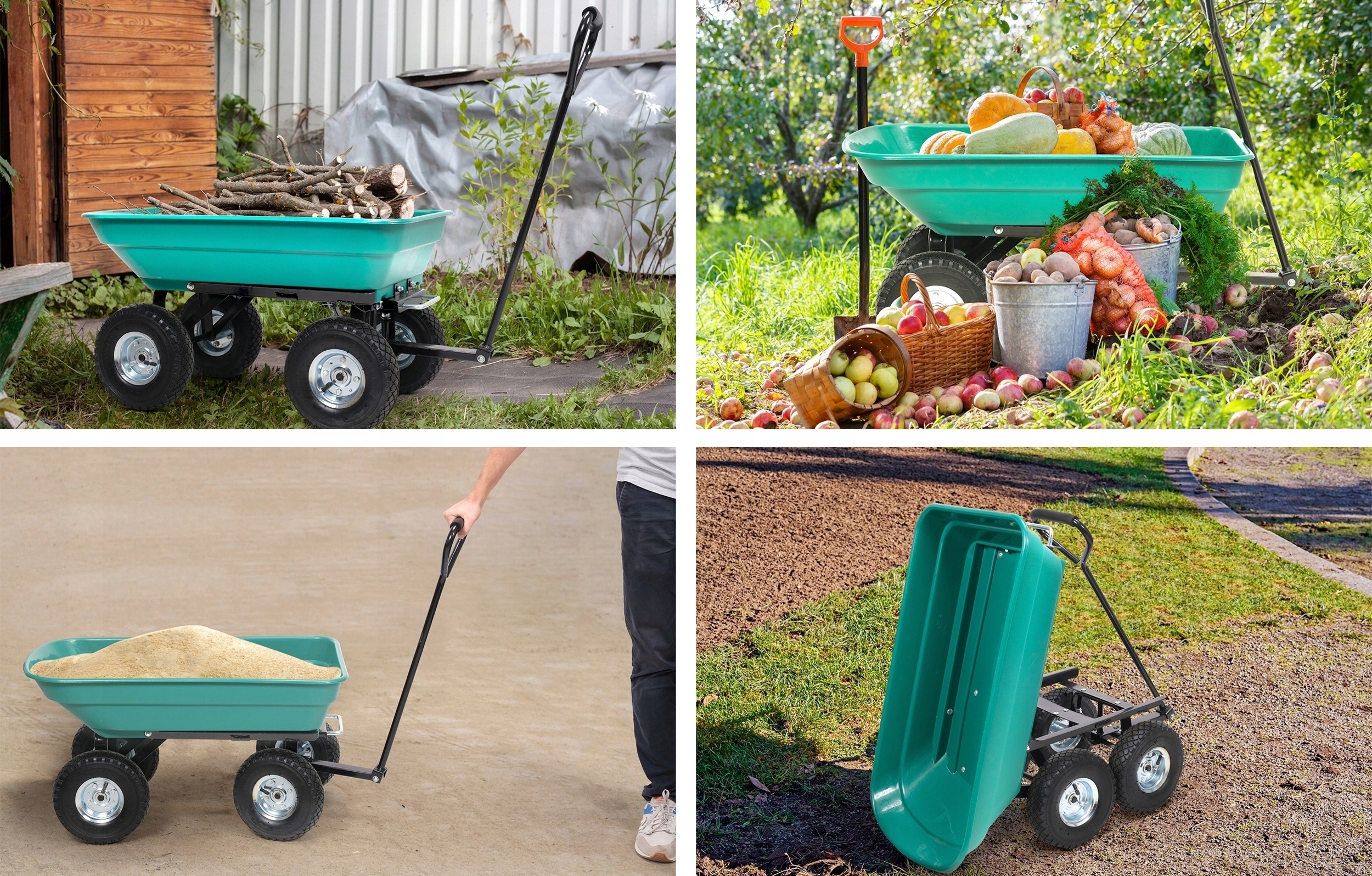 FLO TACZKA WÓZEK OGRODOWY TRANSPORTOWY WYWROTKA O POJEMNOŚCI 55L 90204