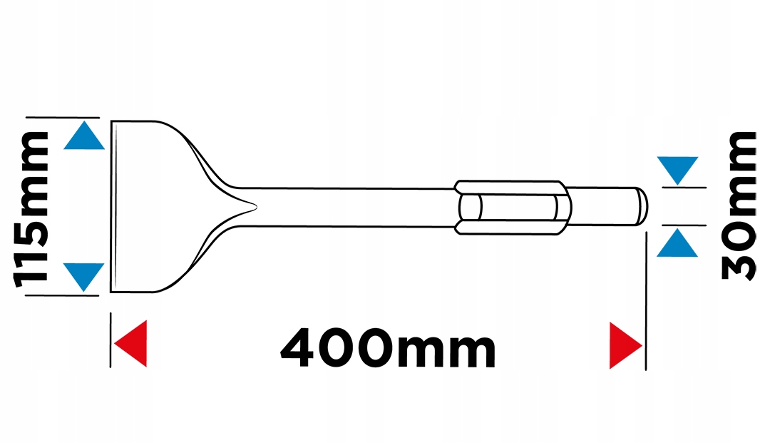 GRAPHITE DŁUTO PŁASKIE HEX DO BETONU 115X400MM