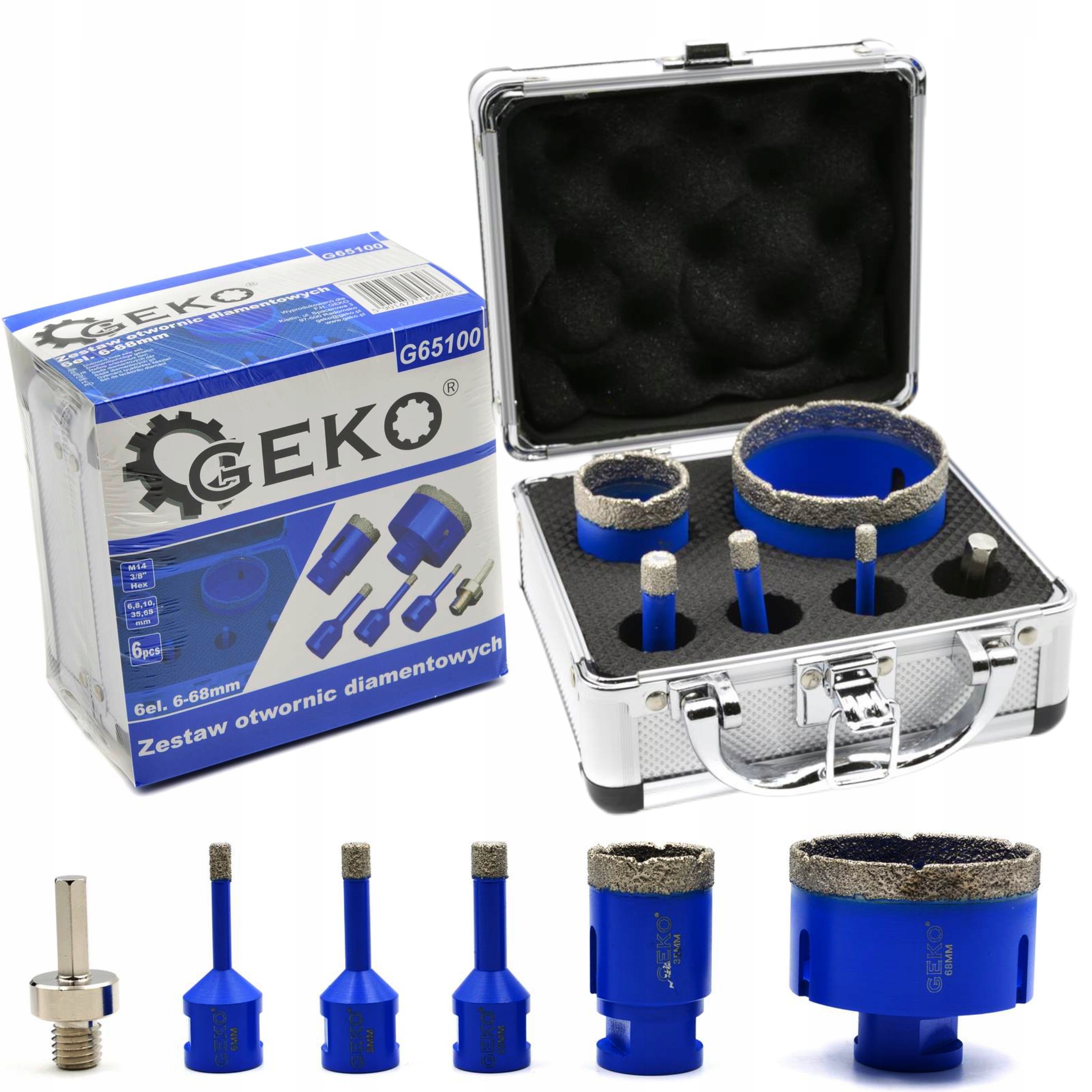 ZESTAW OTWORNIC DIAMENTOWYCH GRESU 6EL 6-68MM M14