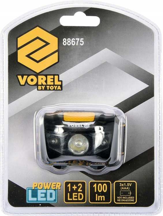 VOREL 88675 LATARKA CZOŁOWA CZOŁÓWKA LED + ŚWIATŁO CZERWONE