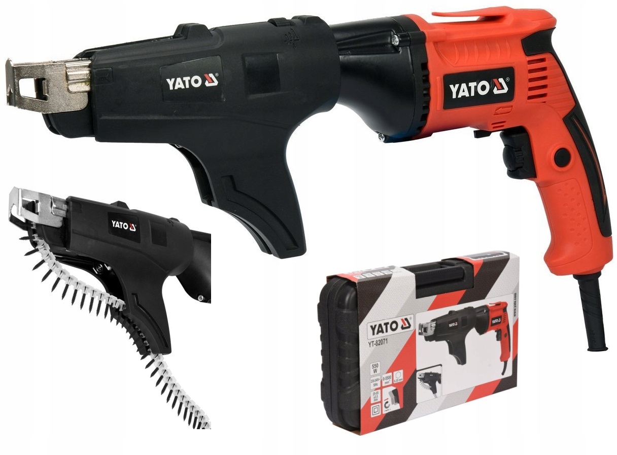 WKRĘTARKA DO PŁYT G/K REGIPSÓW Z MAGAZYNKIEM 550W 22-55mm YATO YT-82071