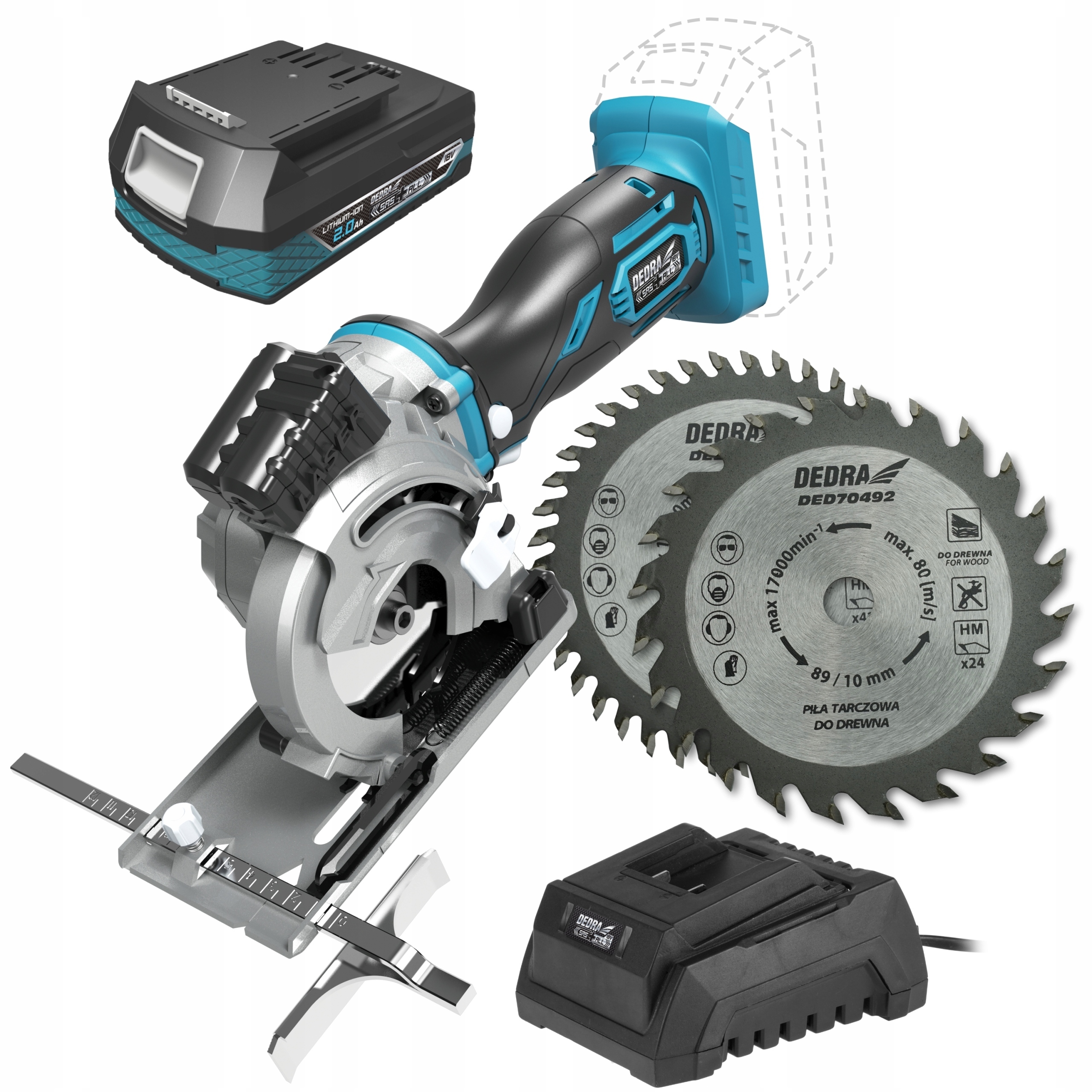 DEDRA PIŁA MINI PILARKA Aku. 18V Tarczowa SAS+ 2Ah