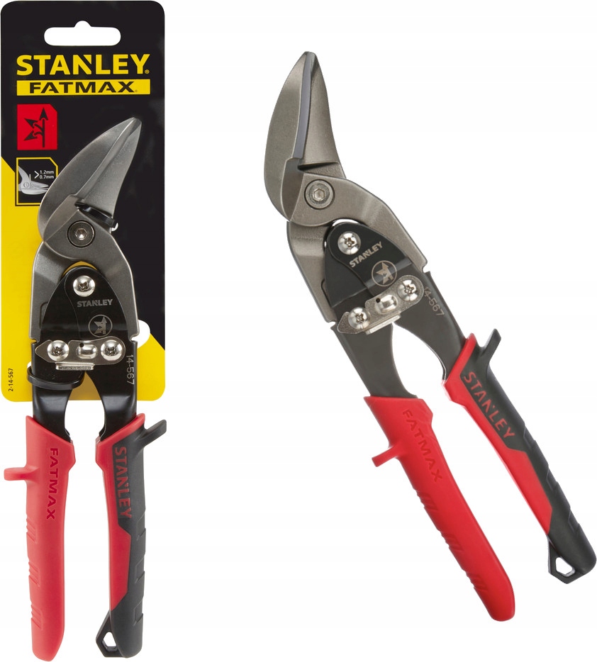 STANLEY NOŻYCE DO BLACHY 250mm LEWE WYGIĘTE 14-567