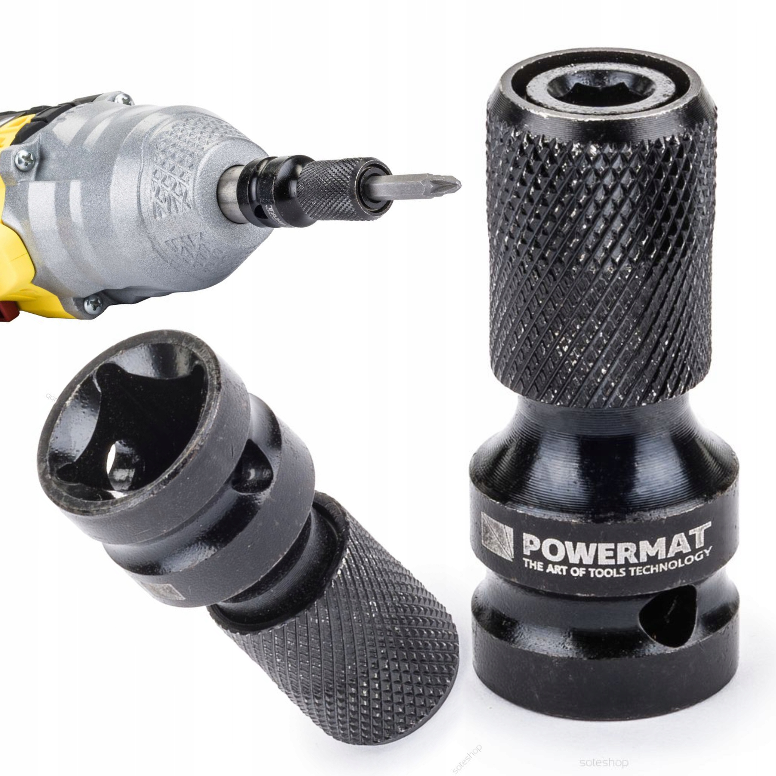 ADAPTER UDAROWY DO KLUCZA PRZEJŚCIÓWKA 1/2" KWADRAT 1/4" HEX PM-ASHU-05025T