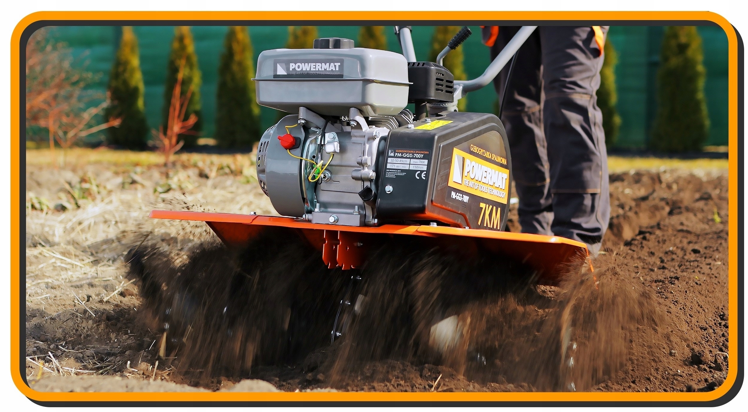 GLEBOGRYZARKA SPALINOWA KULTYWATOR GLEBY POWERMAT 7KM 85CM MODUŁ GGS-700Y