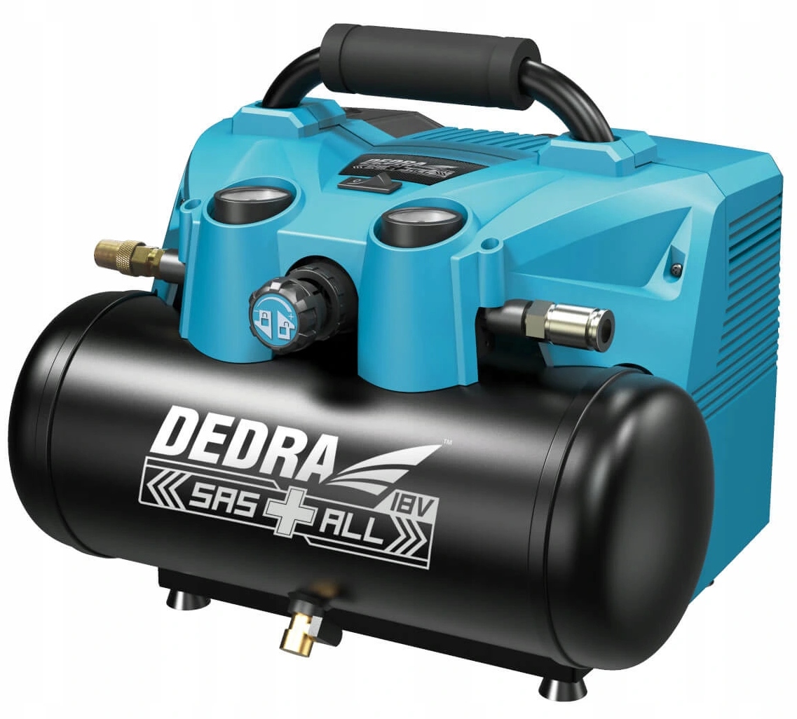 DEDRA KOMPRESOR BEZOLEJOWY SPRĘŻARKA SAS+ALL 18V AKUMULATOROWY 8 BAR 6L