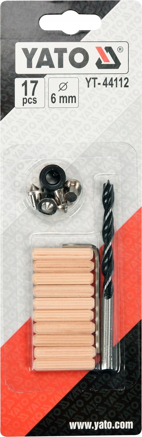 YATO ZESTAW NARZĘDZI POŁĄCZEŃ KOŁKOWYCH ŚREDNICA 6MM 17 ELEMENTÓW YT-44112
