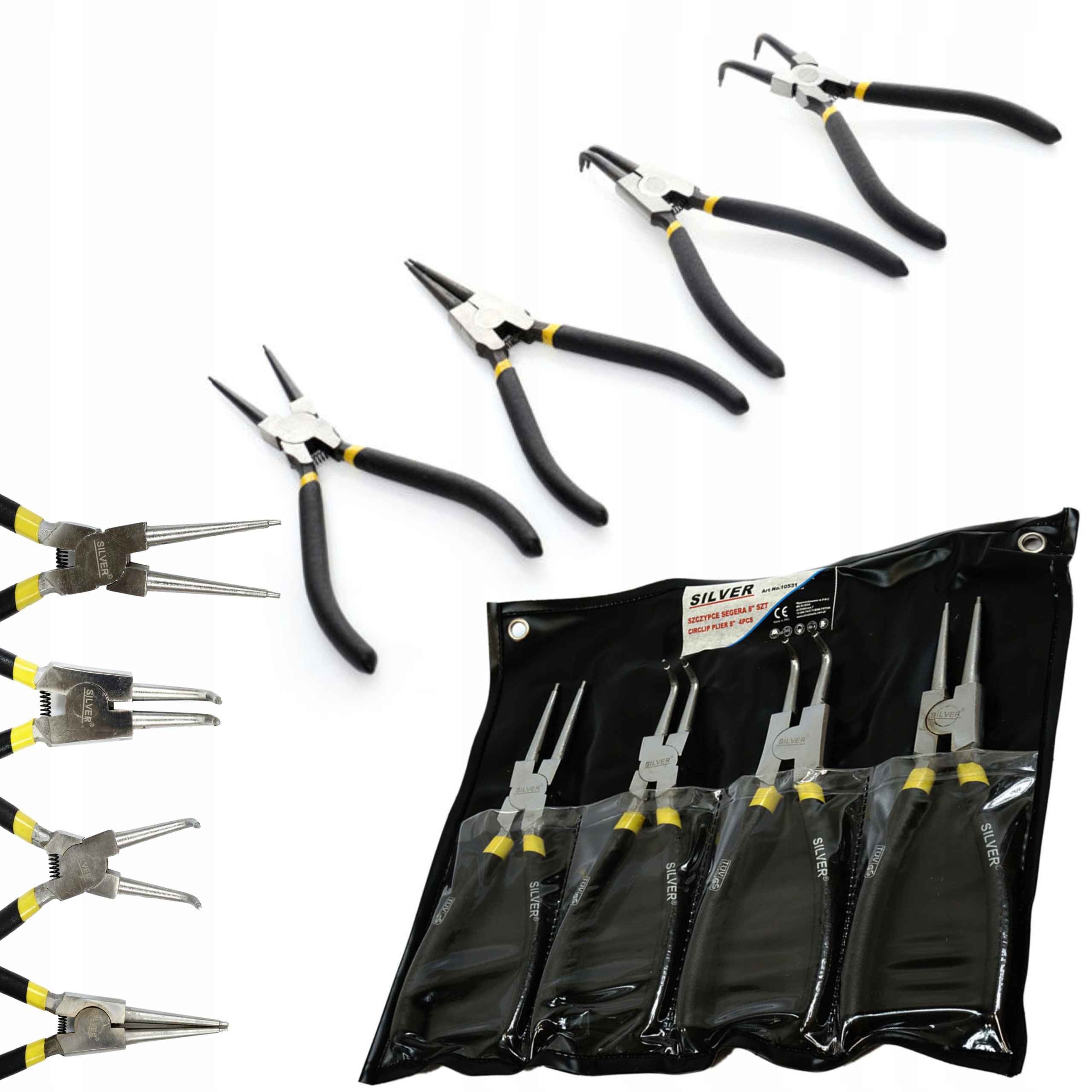 ZESTAW SZCZYPCE DO PIERŚCIENI SEGERA 8'' PROSTE I WYGIĘTE 200MM 4EL S10531