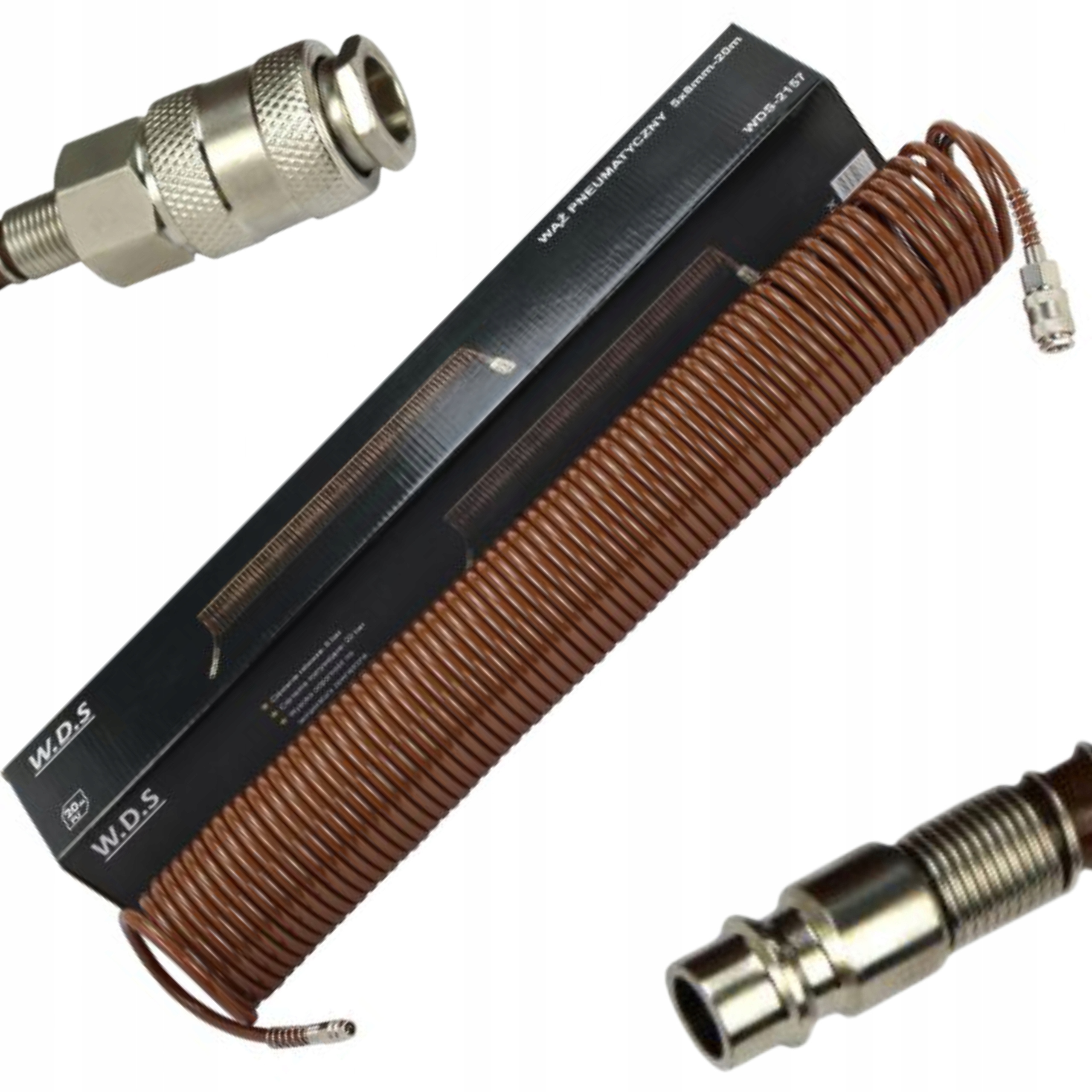 WĄŻ PNEUMATYCZNY DO KOMPRESORA 5X8MM 20M 8 BAR SPIRALNY KRAFT&DELE WDS2157