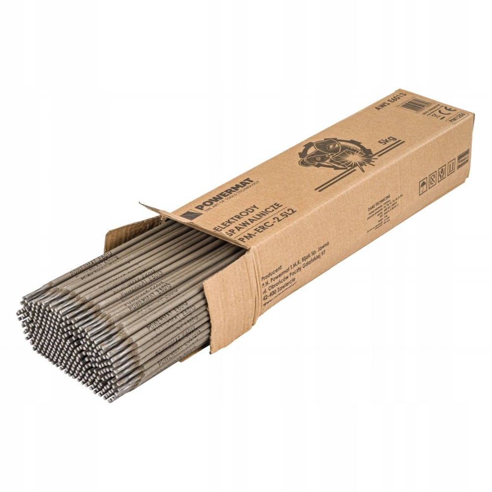 POWERMAT ELEKTRODY SPAWALNICZE RUTYLOWE 2,5mm 5KG ELEKTRODA DO SPAWANIA MMA