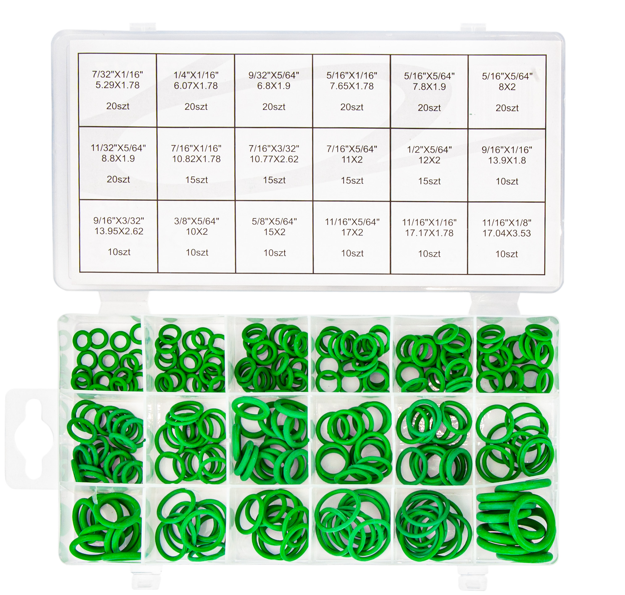 ZESTAW USZCZELEK ORINGÓW DO KLIMATYZACJI ORINGI 270 SZT GUMKI GUMOWE S10541