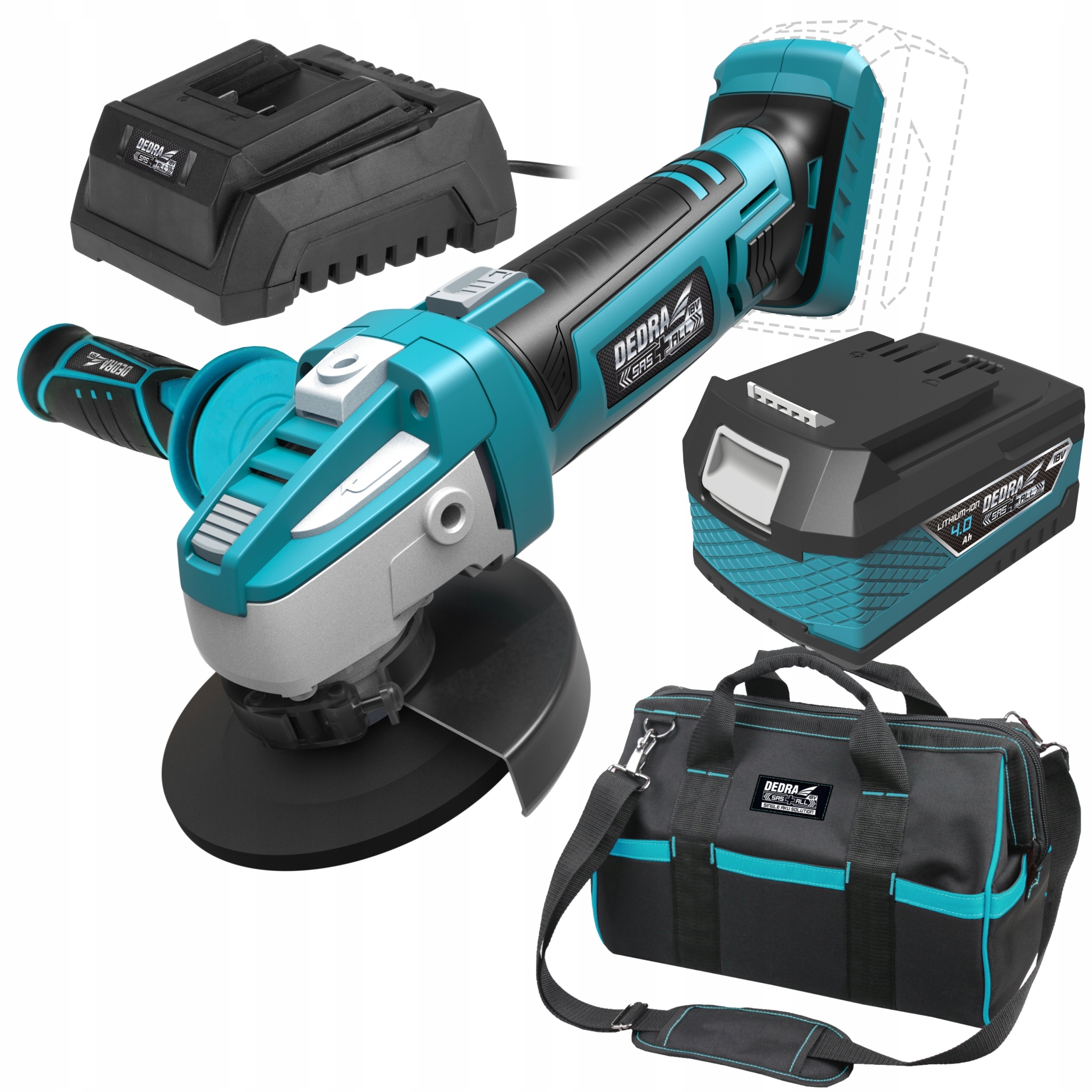 DEDRA DED7011 ZESTAW SZLIFIERKA AKUMULATOROWA +ŁADOWARKA +4AH +TORBA