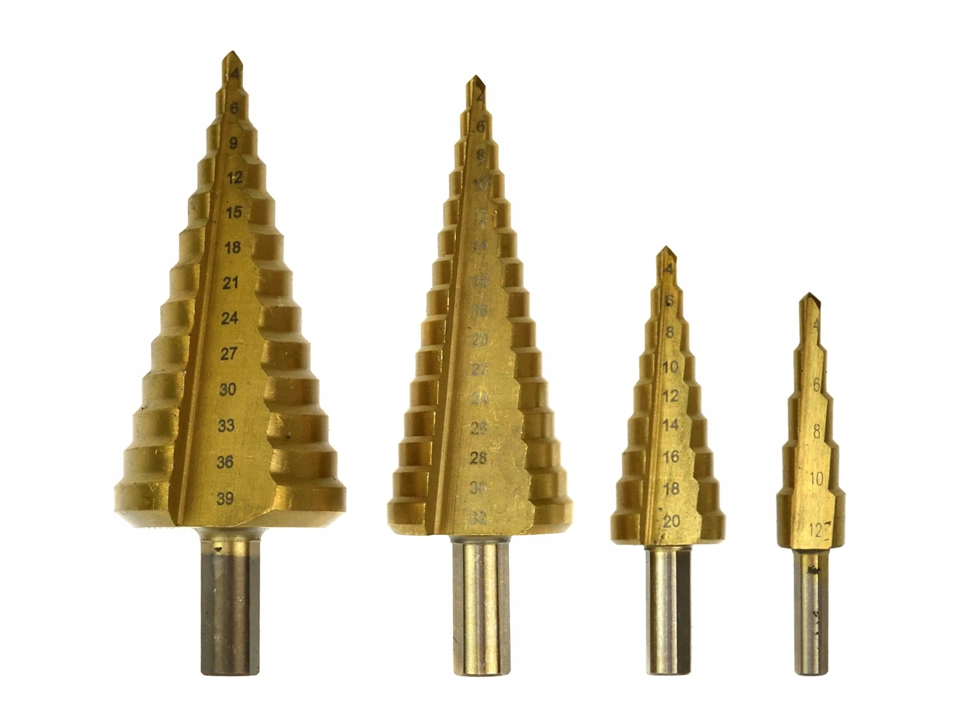 ZESTAW WIERTŁO STOPNIOWE STOŻKOWE TYTAN 4-39mm 4el