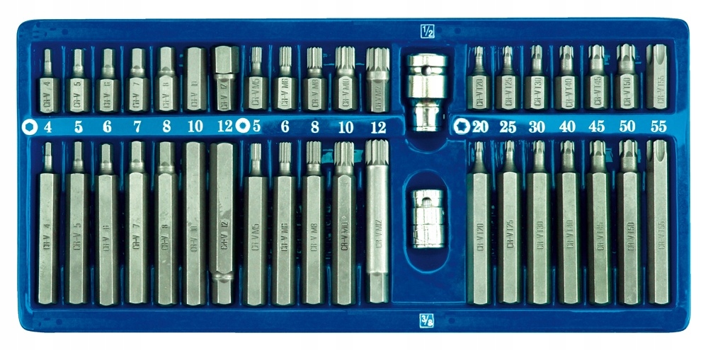 KLUCZE SPECJALNE HEX TORX SPLINE BITY ZESTAW BITÓW