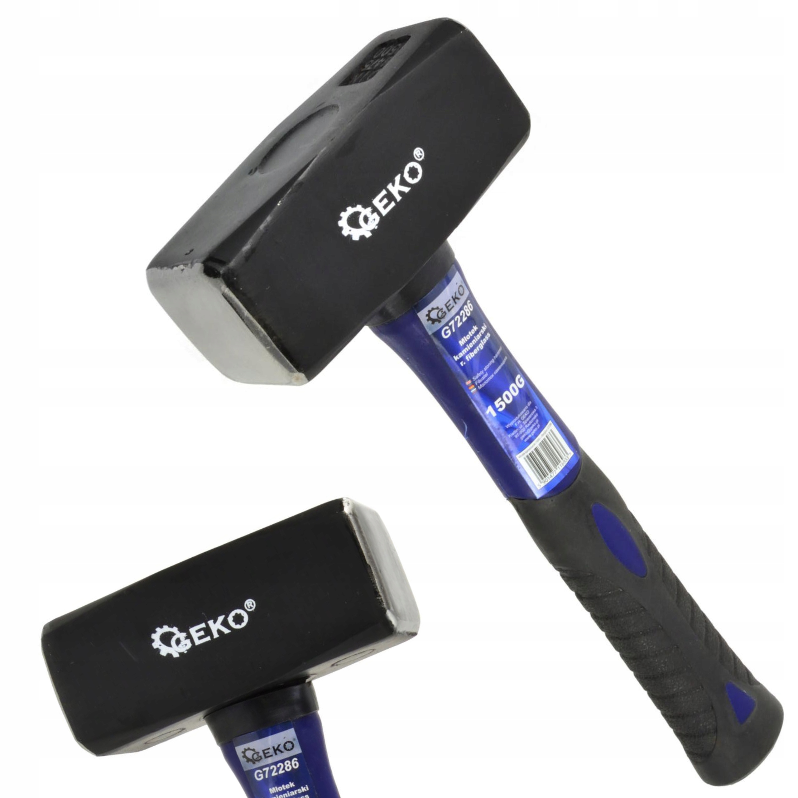 GEKO MŁOT MŁOTEK KAMIENIARSKI 1500G FIBERGLASS WŁÓKNO SZKLANE 262 mm G72286