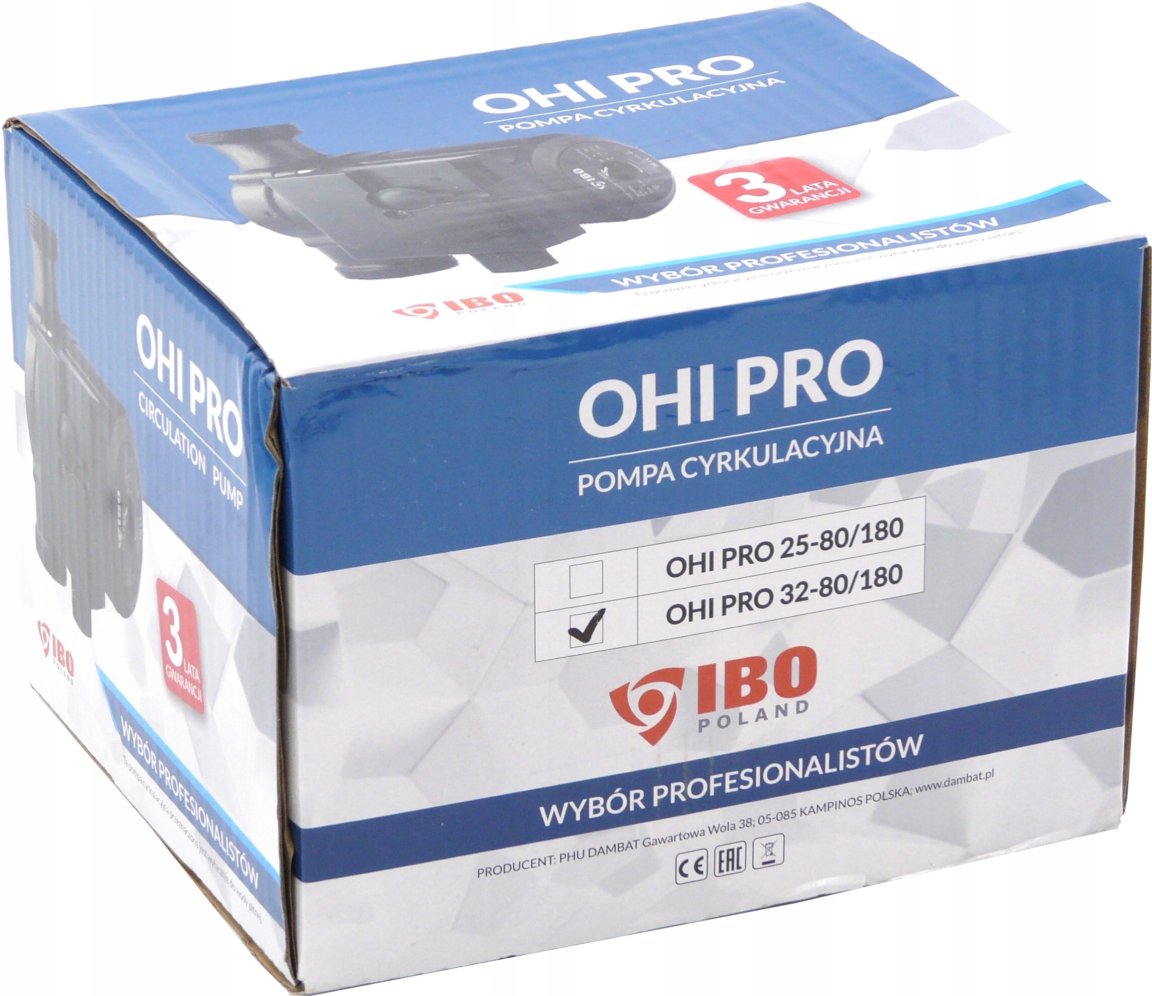 POMPA CYRKULACYJNA 3BIEGI IBO OHI PRO 32-80/180 MOCNA SOLIDNA WYDAJNA 270W