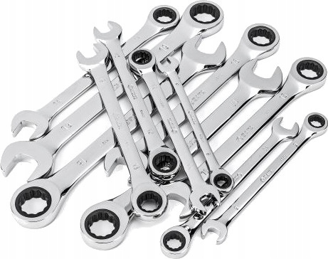 SATA ZESTAW KLUCZE PŁASKO-OCZKOWE Z GRZECHOTKĄ 12 ELEMENTÓW 09040