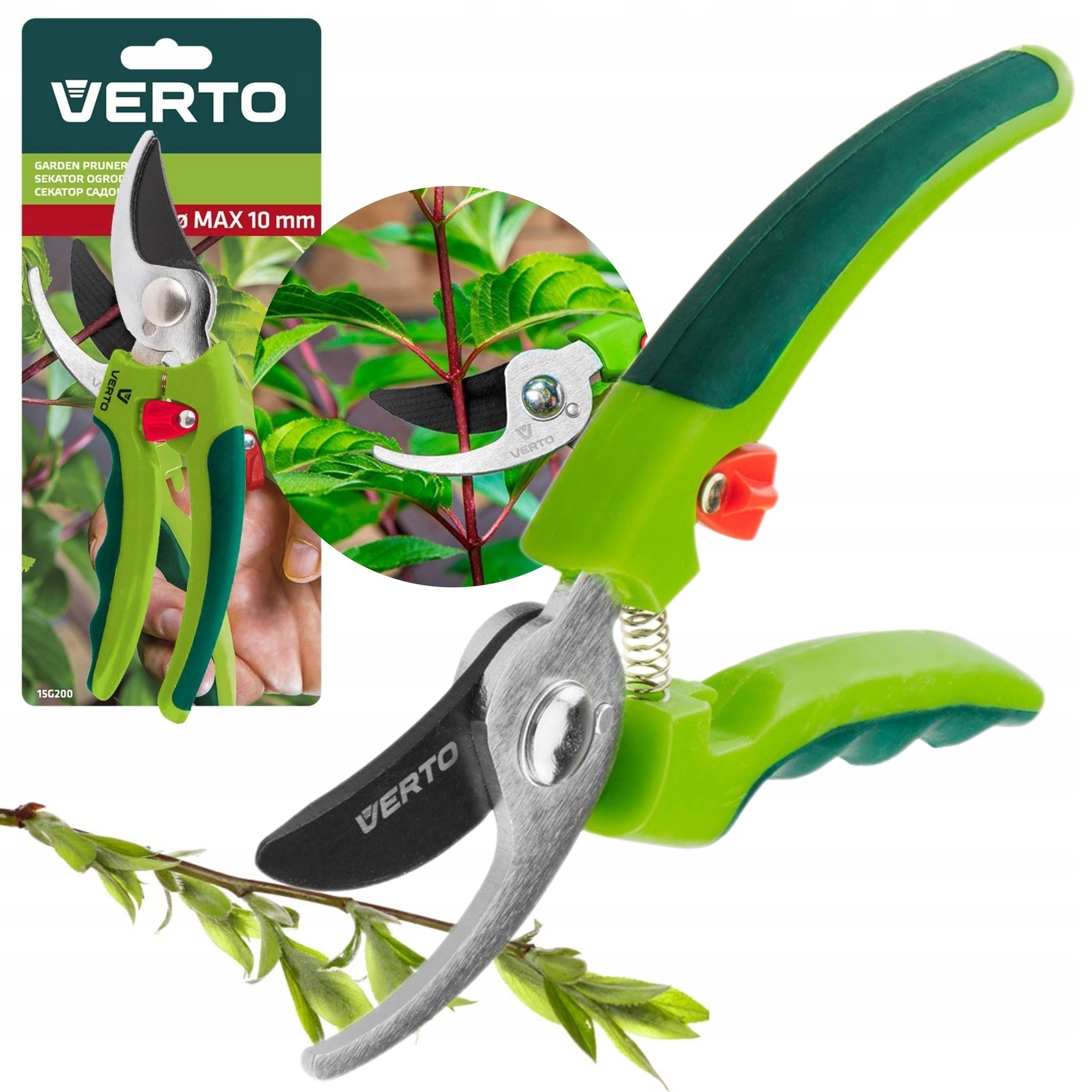 VERTO SEKATOR OGRODOWY UNIWERSALNY 185 MM ŚREDNICA CIĘCIA 10 MM 15G200