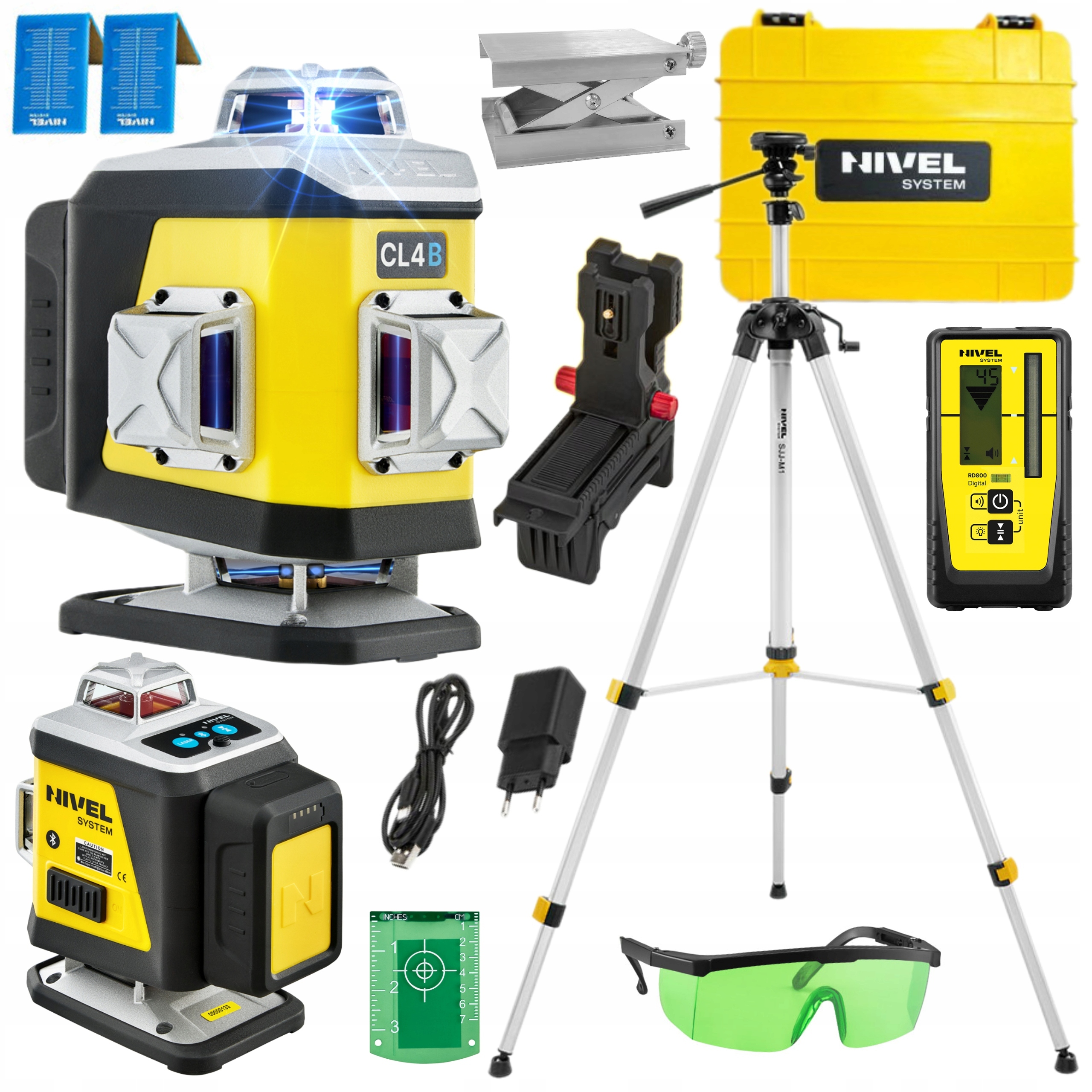 NIVEL SYSTEM LASER KRZYŻOWY 4D NIEBIESKI CL4B WALIZKA +STATYW SJJM1EX RD800