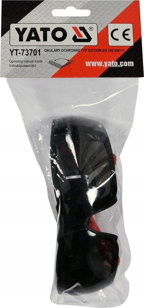 YATO GOGLE OKULARY OCHRONNE SZARE Z PASKIEM