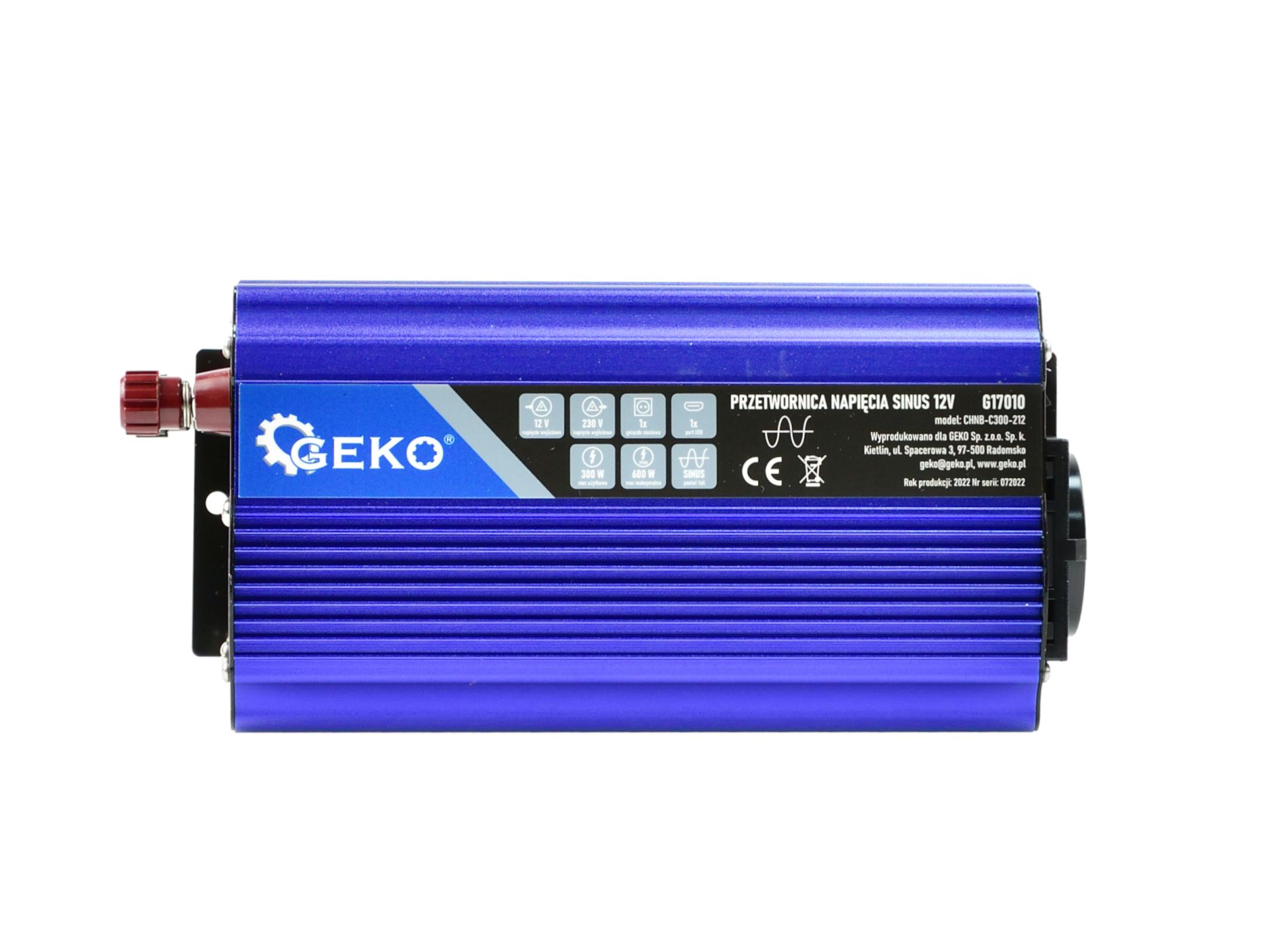 SAMOCHODOWA PRZETWORNICA NAPIĘCIA 12V 230V 600W