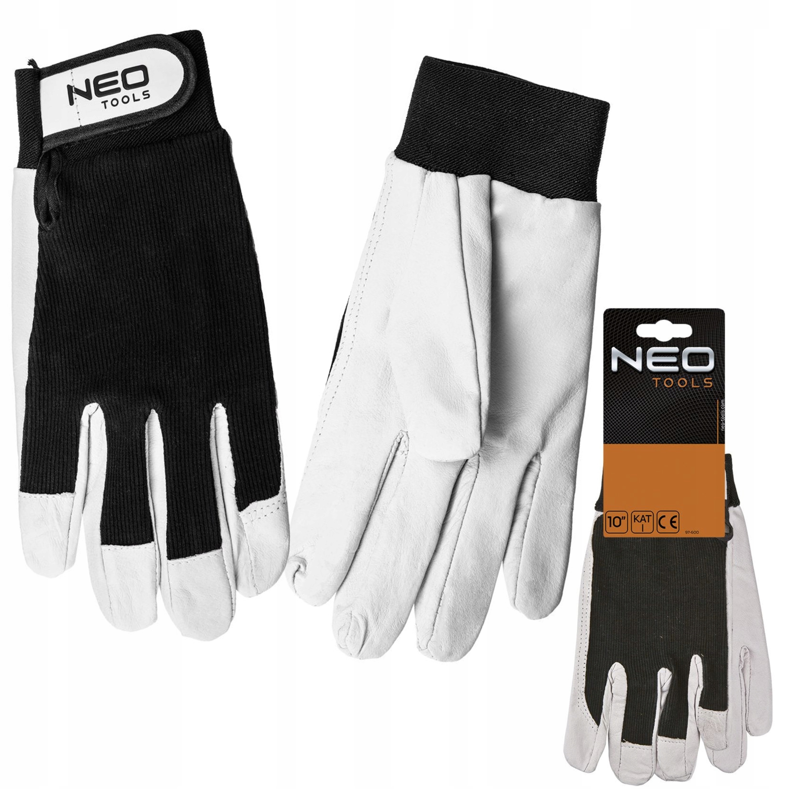 NEO TOOLS RĘKAWICE ROBOCZE, SKÓRA ŚWIŃSKA LICOWA Z RZEPEM 10" 97-603