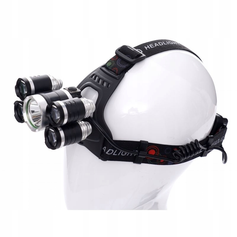 KRAFT&DELE LATARKA CZOŁOWA CZOŁÓWKA LAMPKA T6 LED AKUMULATOROWA 5 DIOD 1247