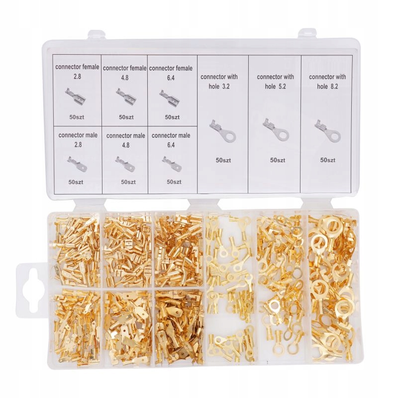 ZESTAW KONEKTORÓW SAMOCHODOWYCH MĘSKIE ŻEŃSKIE OCZKOWE 450 SZT KD10493