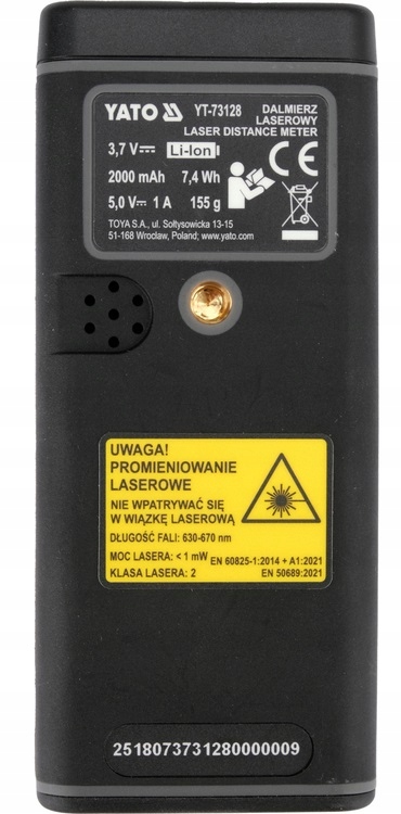 DALMIERZ LASEROWY CYFROWY MIERNIK ODLEGŁOŚCI PODGLĄD VIDEO 120m YT-73128