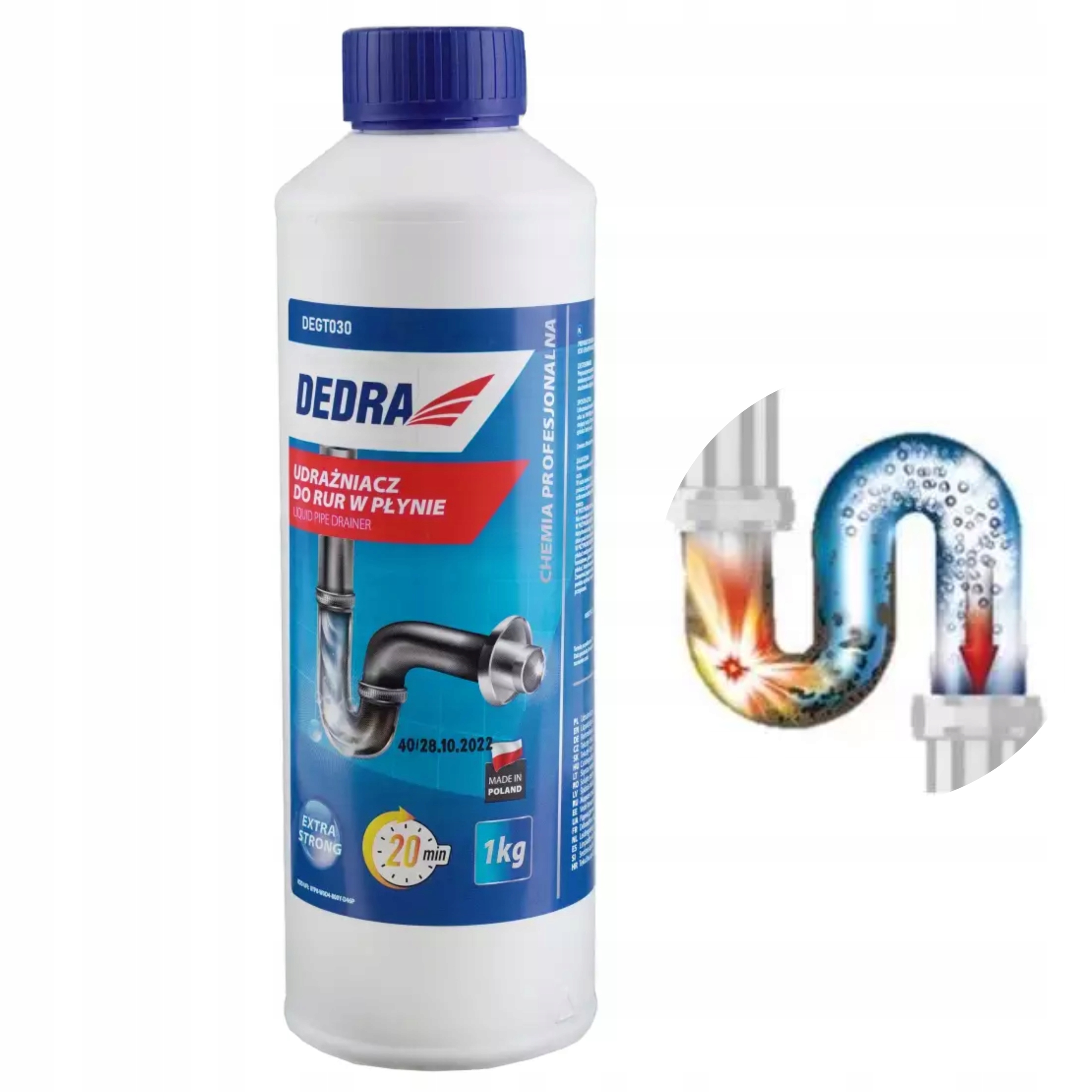 UDRAŻNIACZ DO RUR W PŁYNIE DEDRA DEGT030 1L