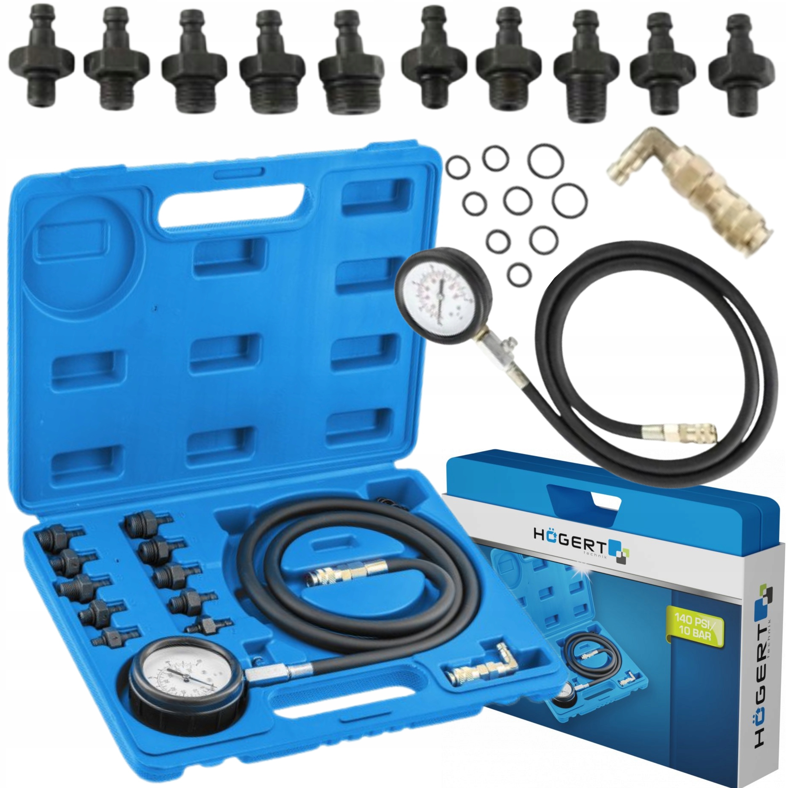 HOGERT TESTER CIŚNIENIA OLEJU W CYLINDRACH PODWÓJNA SKALA HT8G414