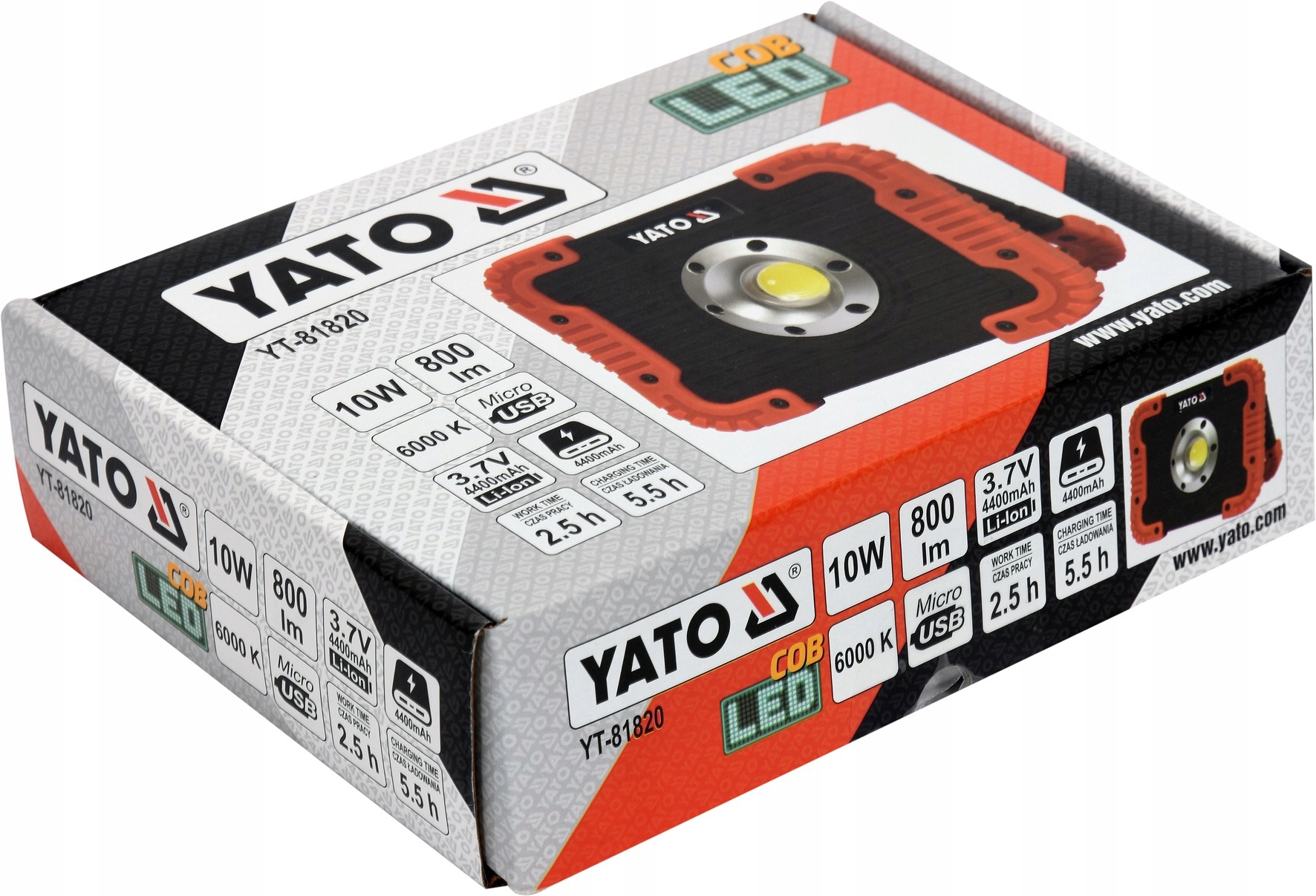 YATO YT-81820 REFLEKTOR DIODOWY PRZENOŚNY 10W AKUM