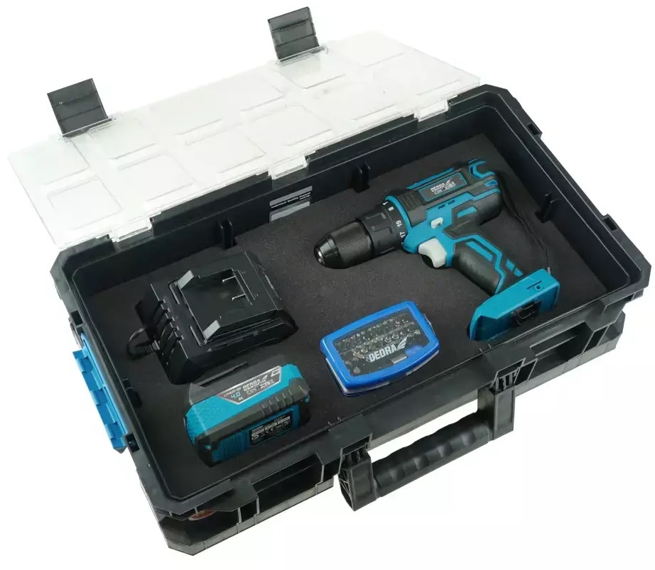 DEDRA ZESTAW NARZĘDZI SAS+ALL, wiertarko-wkrętarka