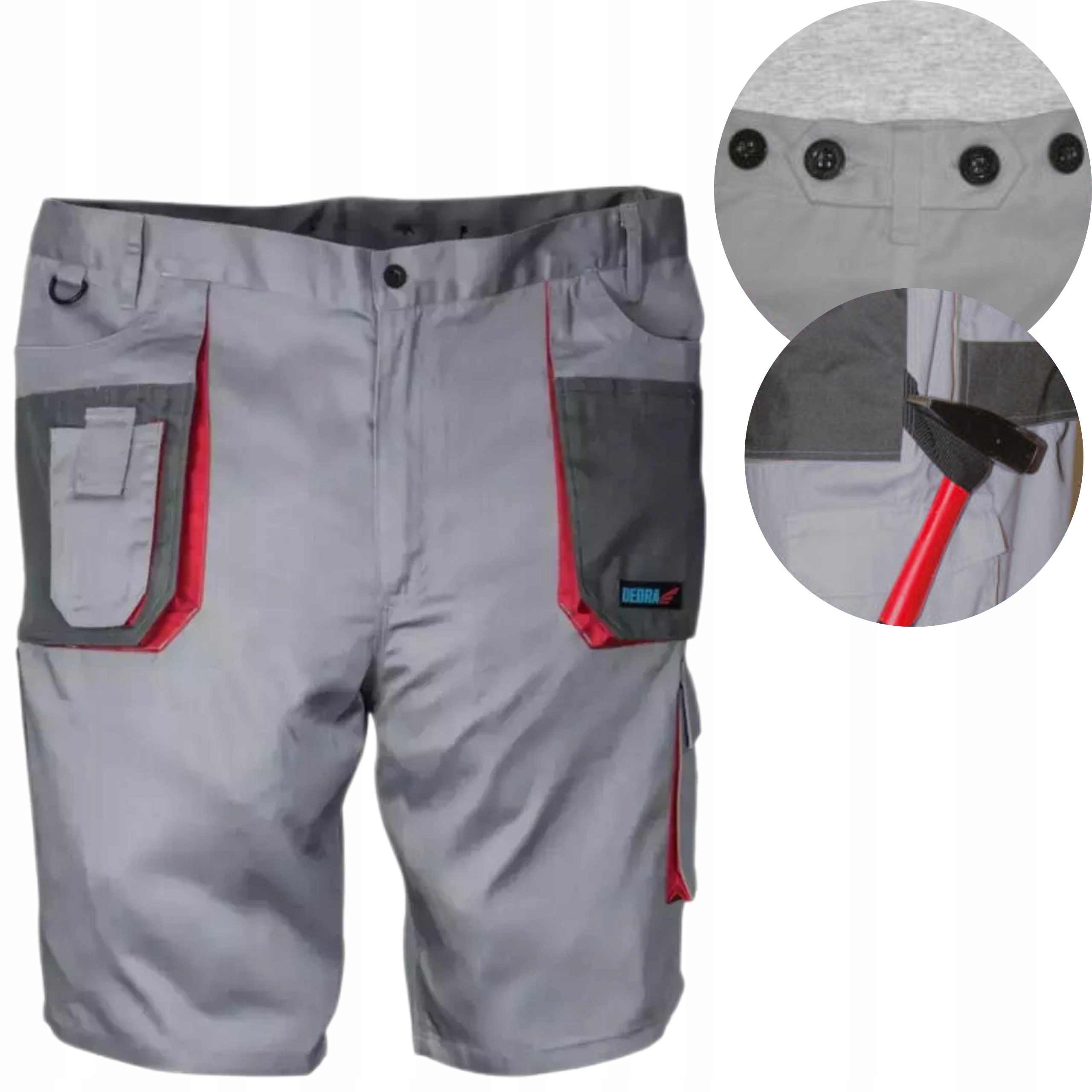 DEDRA SZORTY OCHRONNE SZARE XXL/58 COMFORTLINE 190G/M2 20%BAWEŁNY BH3ST-XXL