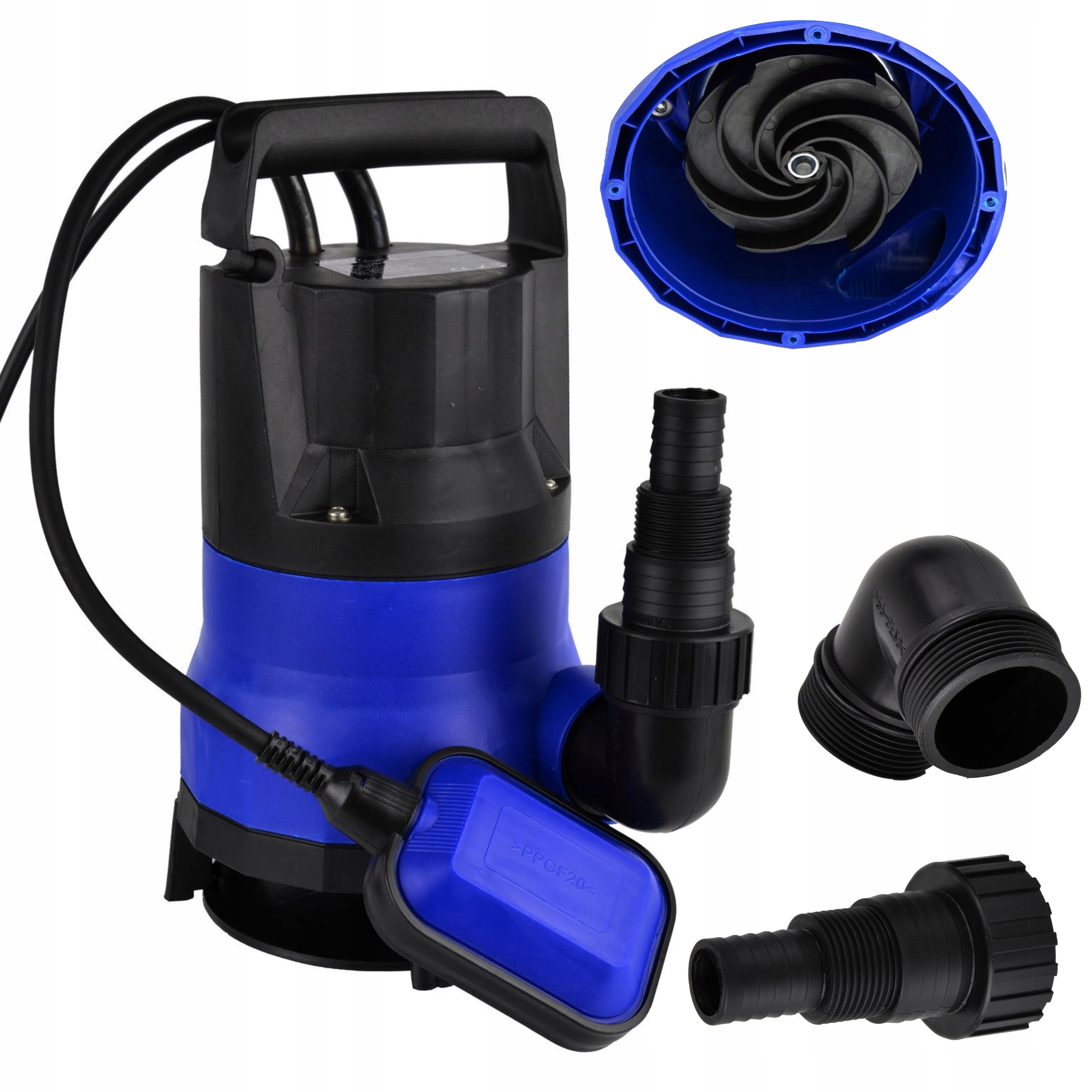 GEKO POMPA ZANURZENIOWA PŁYWAK WODA CZYSTA BRUDNA SZAMBA +Wąż PCV 20m 1"