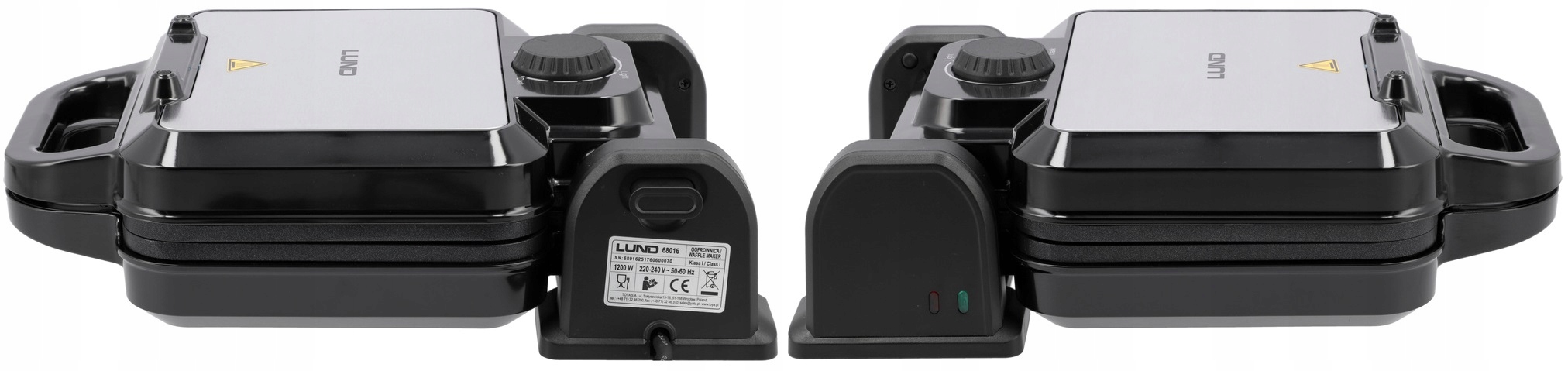 LUND GOFROWNICA 1200W 2 DUŻE GOFRY MOCNA LUND Z REGULACJĄ TEMPERATURY 68016