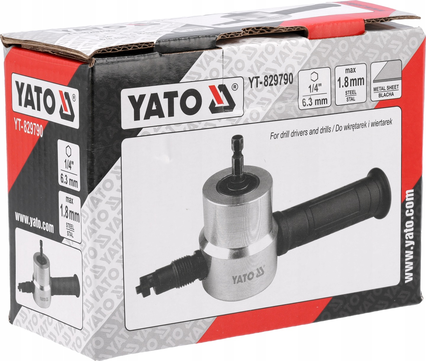 YATO NIBBLER NA WKRĘTARKĘ WIERTARKĘ DO CIĘCIA BLACHY, DWUSTRONNY YT-829790